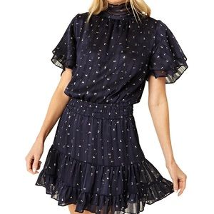 EUC MISA Saffie Dress - Navy Dot